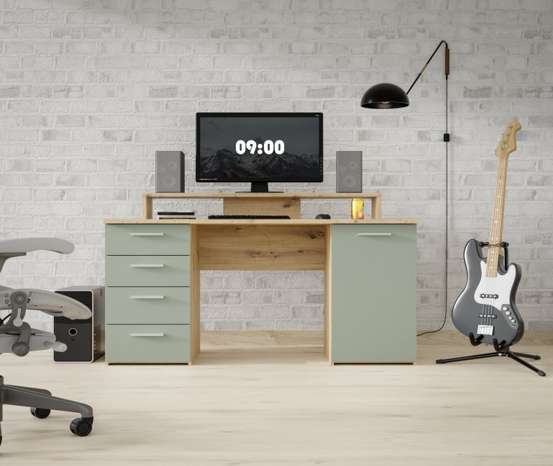 Biurko z nadstawką na monitor