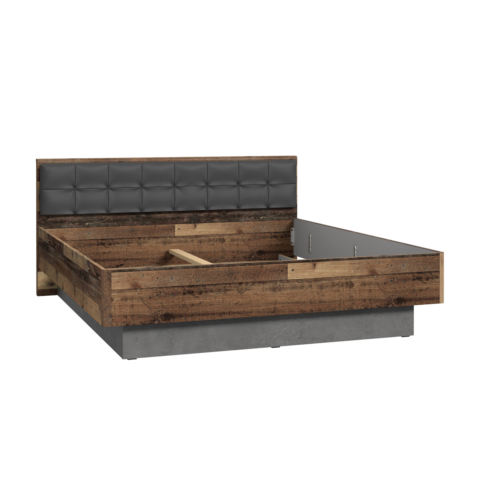 Szerokie łóżko w stylu loft