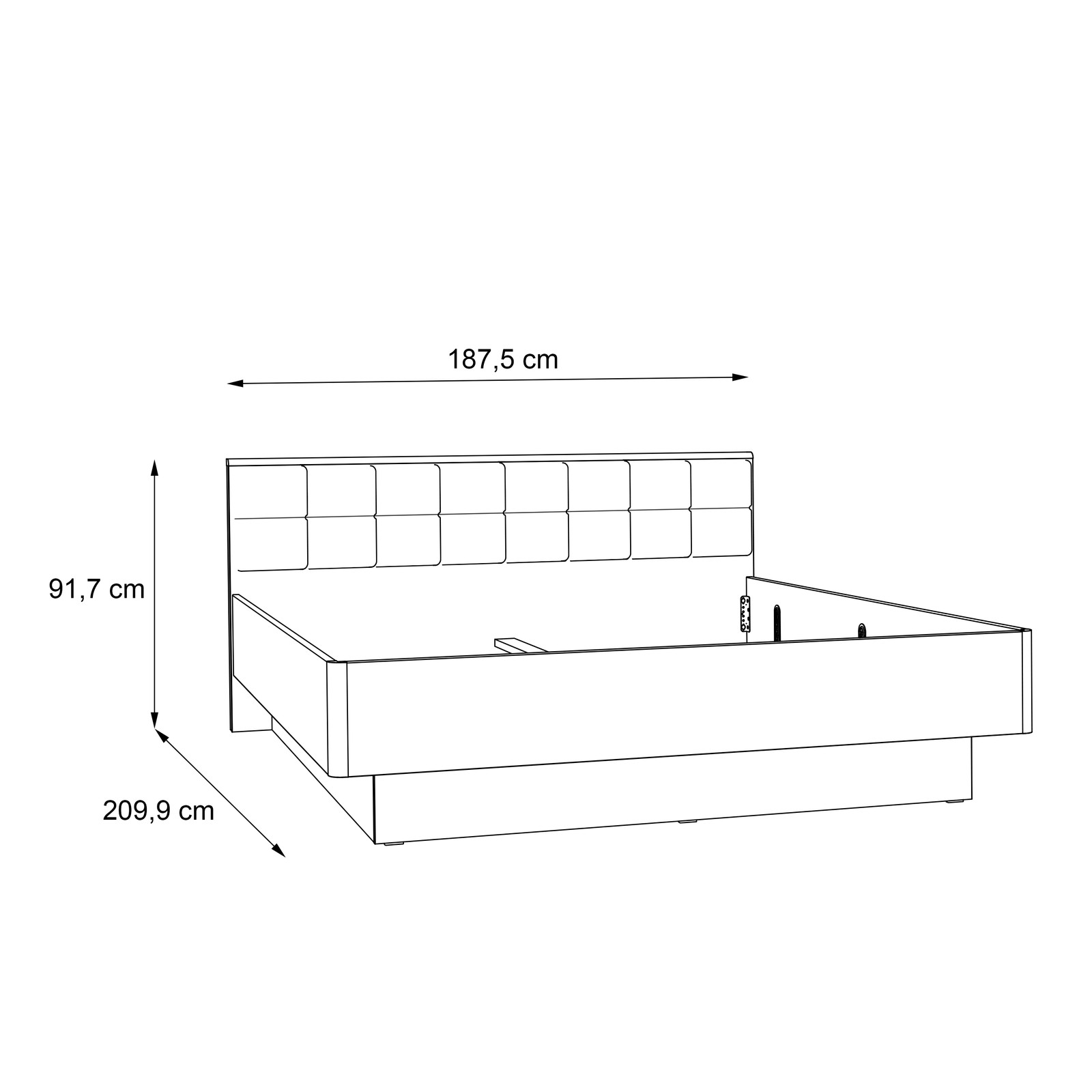 Szerokie łóżko w stylu loft