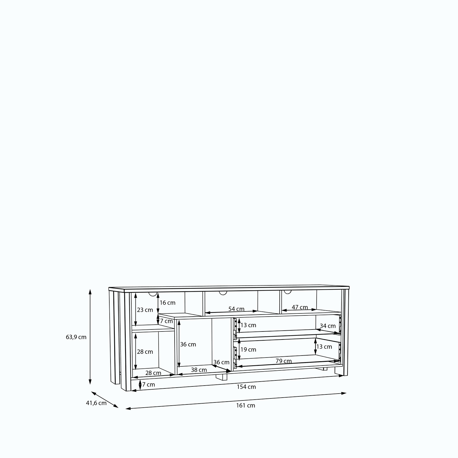 Komoda RTV w stylu loft