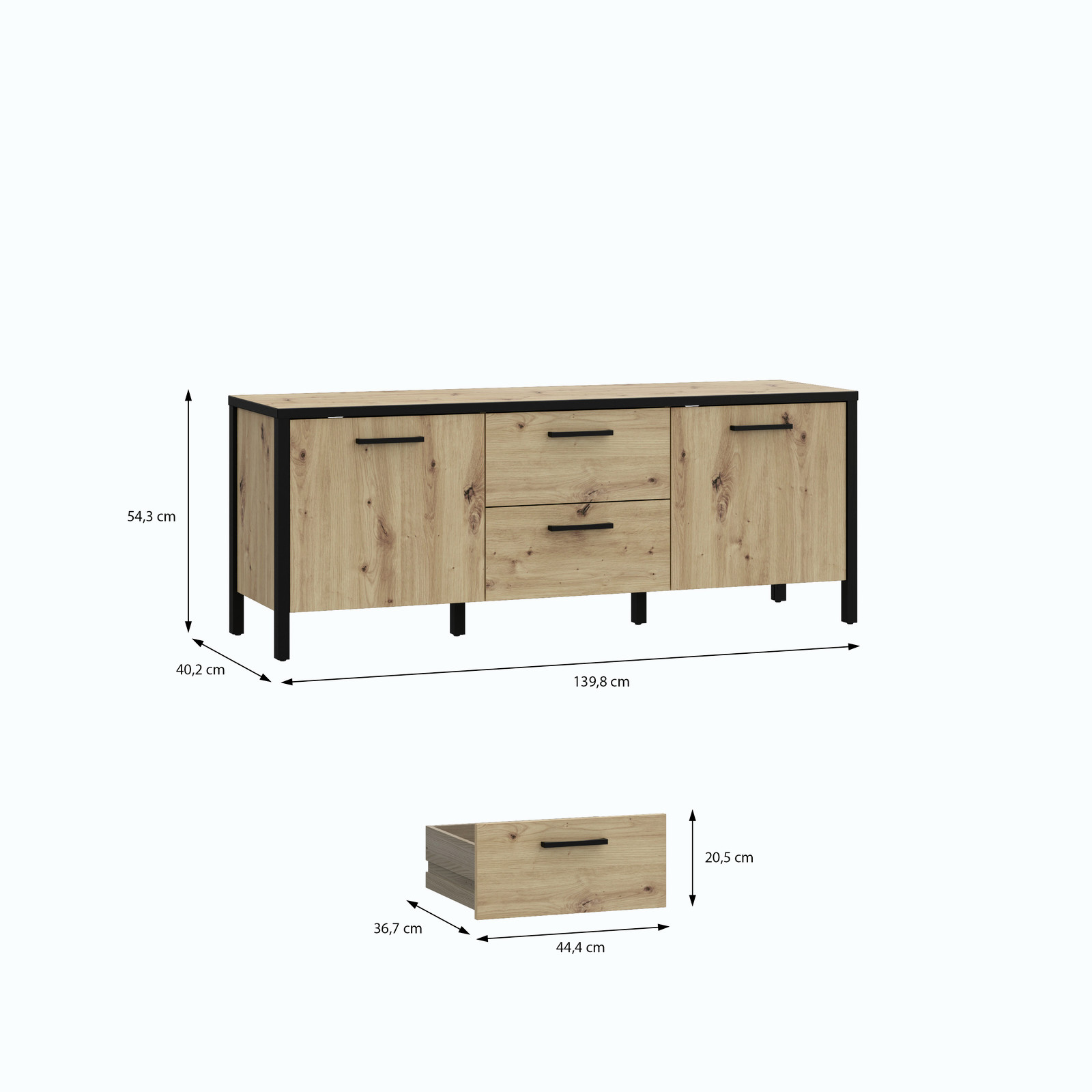 Komoda RTV w stylu loft
