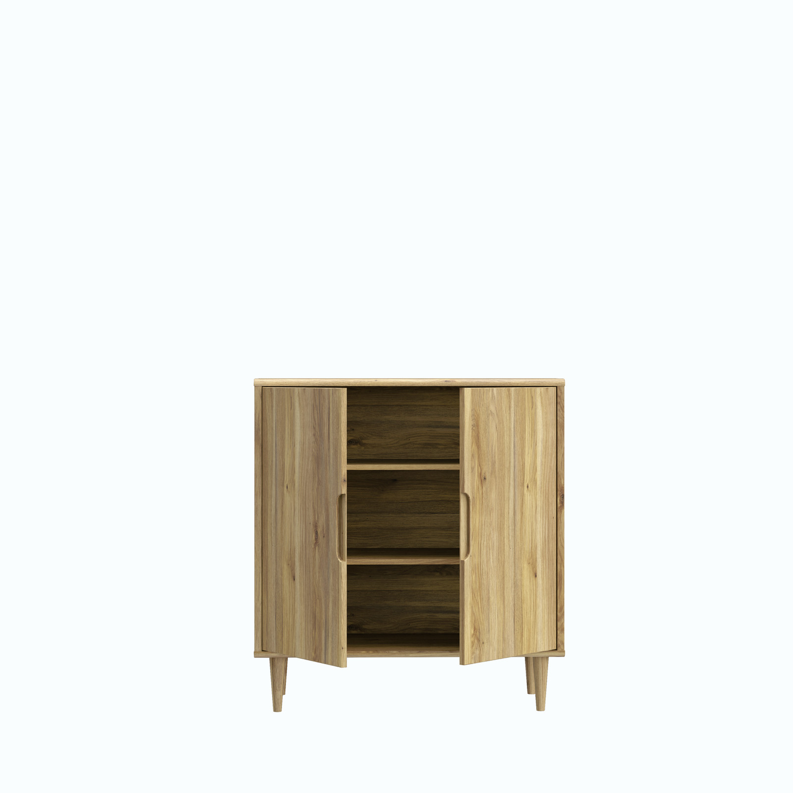 Mebel z podfrezowanymi uchwytami