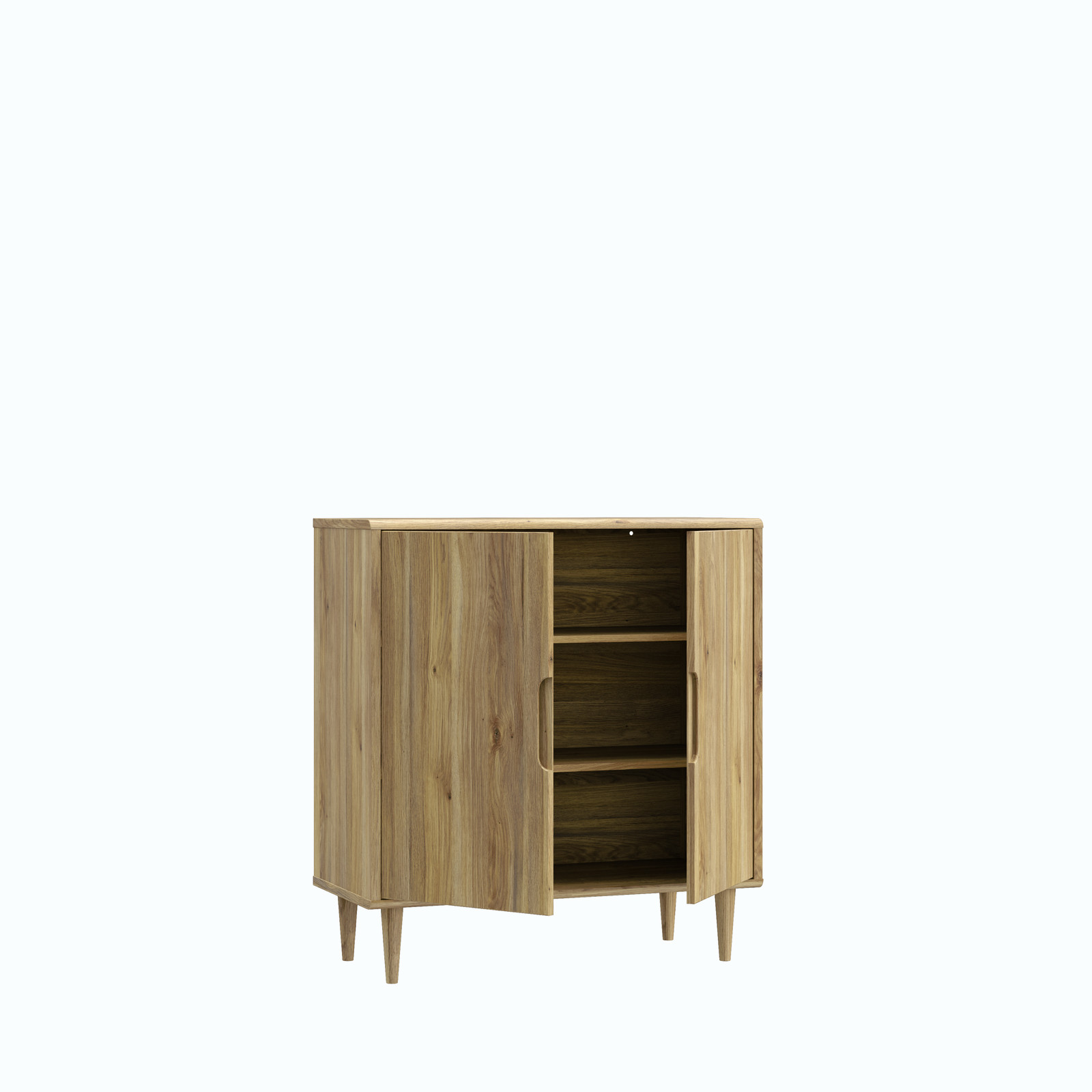 Mebel z podfrezowanymi uchwytami
