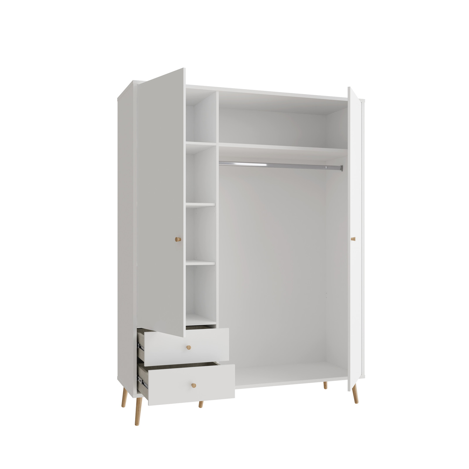 Biała szafa trzydrzwiowa