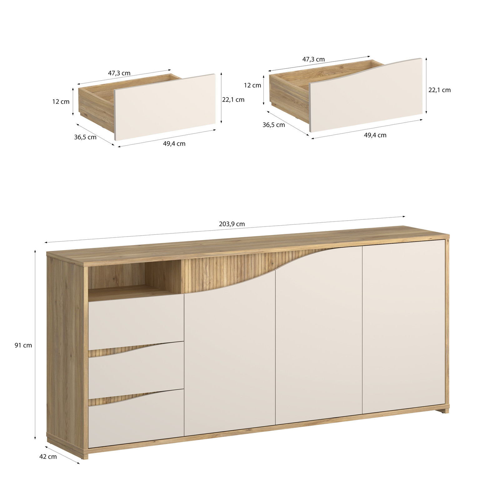 Szeroki mebel do przechowywania