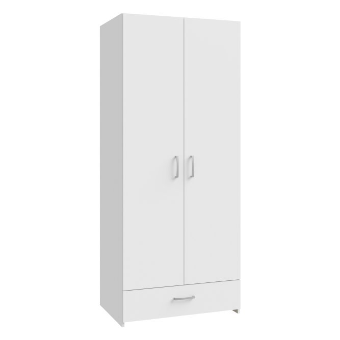 Biała szafa z szufladą