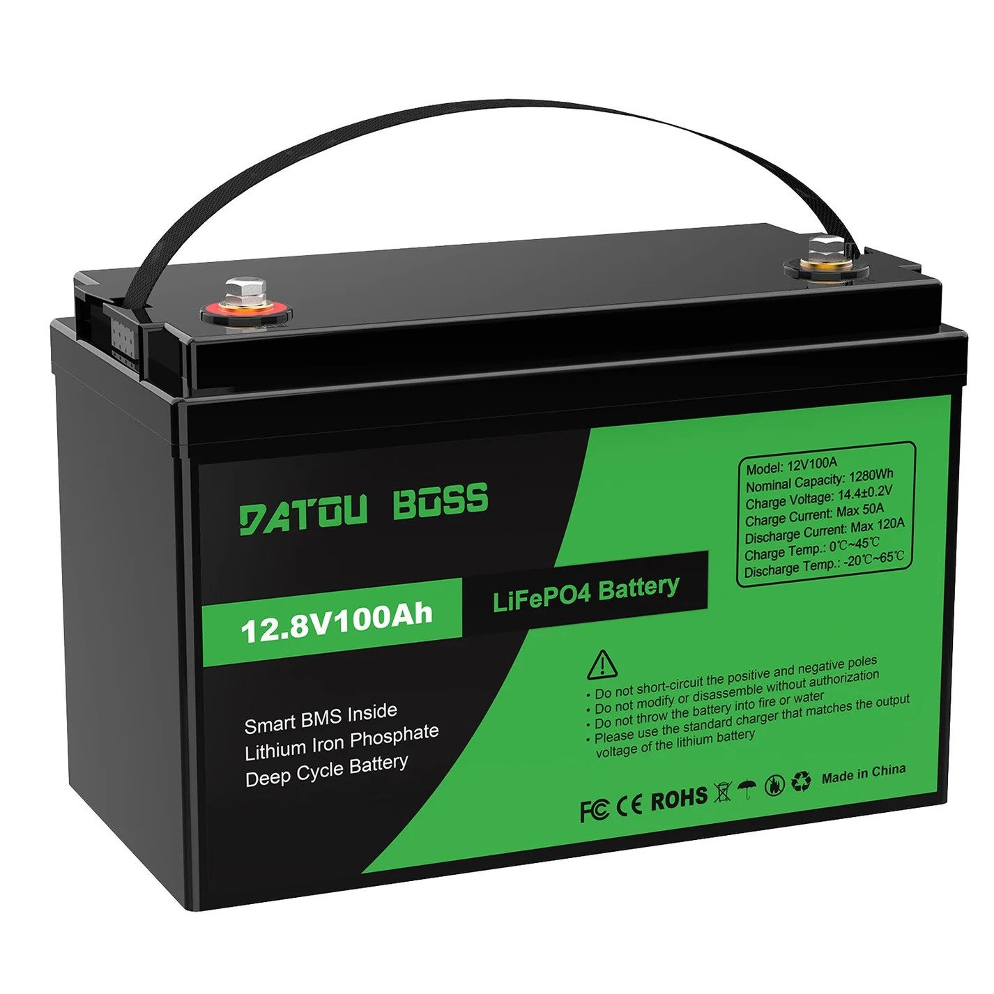 Akumulator litowo-żelazowo-fosforanowy DatouBoss LiFePO4 12,8V 100Ah do zasilania awaryjnego